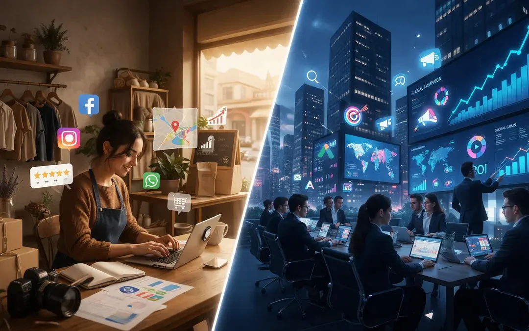 Digital Marketing for Small Businesses vs Big Brands: Key Differences Explained